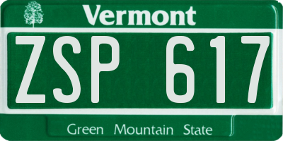 VT license plate ZSP617
