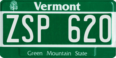 VT license plate ZSP620