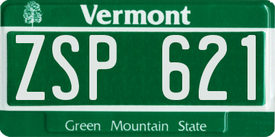 VT license plate ZSP621
