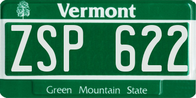 VT license plate ZSP622