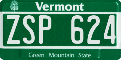 VT license plate ZSP624