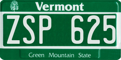 VT license plate ZSP625