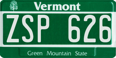 VT license plate ZSP626