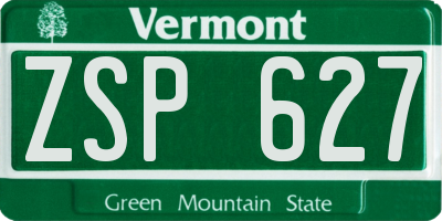 VT license plate ZSP627
