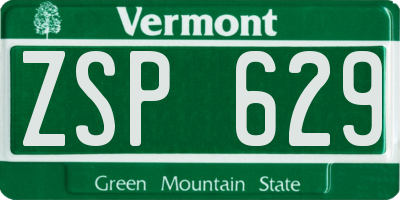 VT license plate ZSP629