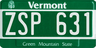 VT license plate ZSP631