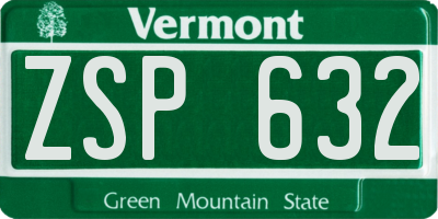 VT license plate ZSP632