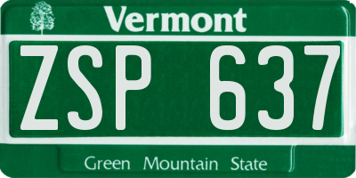 VT license plate ZSP637