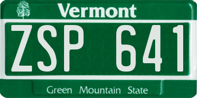 VT license plate ZSP641