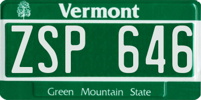 VT license plate ZSP646