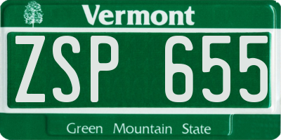 VT license plate ZSP655
