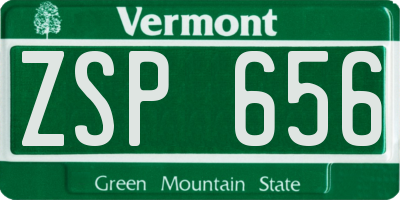 VT license plate ZSP656