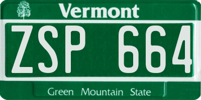 VT license plate ZSP664