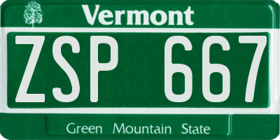 VT license plate ZSP667