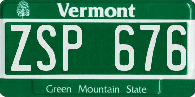 VT license plate ZSP676