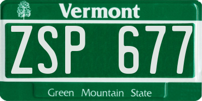 VT license plate ZSP677