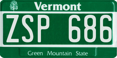 VT license plate ZSP686