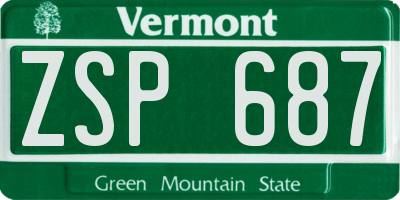 VT license plate ZSP687