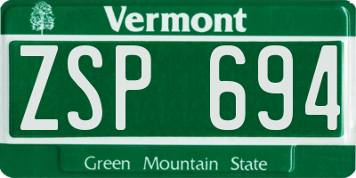 VT license plate ZSP694