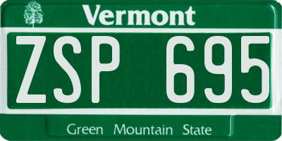 VT license plate ZSP695