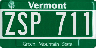 VT license plate ZSP711
