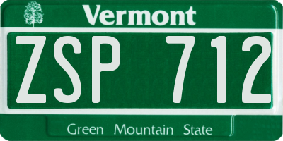 VT license plate ZSP712