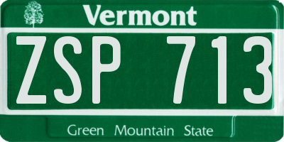 VT license plate ZSP713