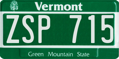 VT license plate ZSP715
