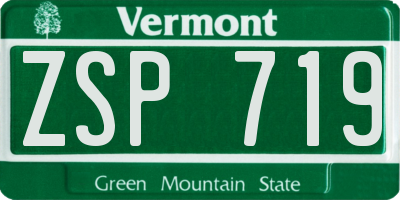 VT license plate ZSP719