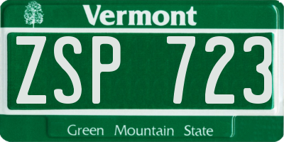 VT license plate ZSP723