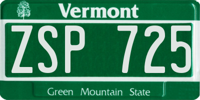 VT license plate ZSP725