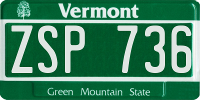 VT license plate ZSP736
