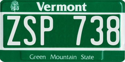 VT license plate ZSP738
