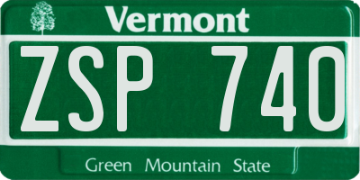 VT license plate ZSP740