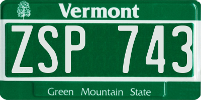 VT license plate ZSP743