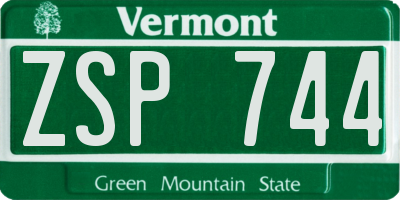 VT license plate ZSP744