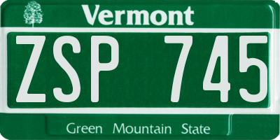 VT license plate ZSP745