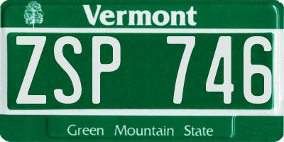 VT license plate ZSP746