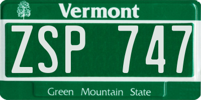 VT license plate ZSP747