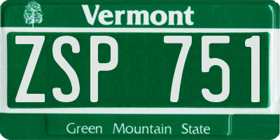 VT license plate ZSP751