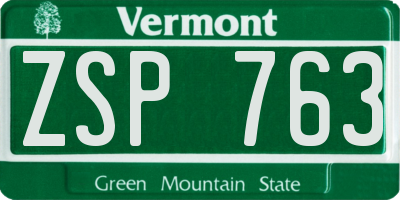VT license plate ZSP763
