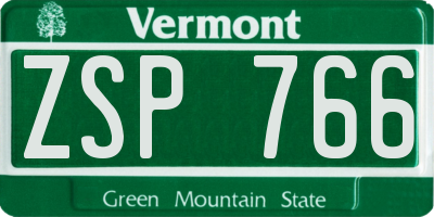 VT license plate ZSP766
