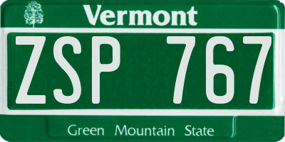 VT license plate ZSP767
