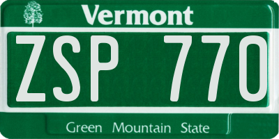 VT license plate ZSP770
