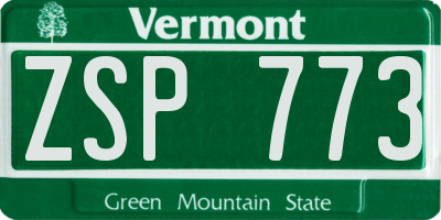 VT license plate ZSP773