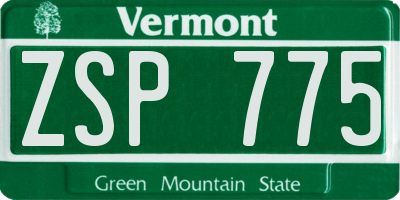 VT license plate ZSP775