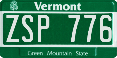 VT license plate ZSP776