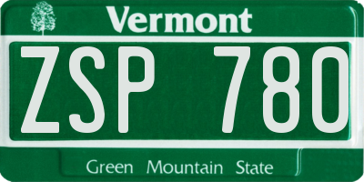 VT license plate ZSP780