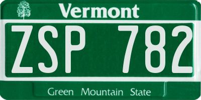 VT license plate ZSP782