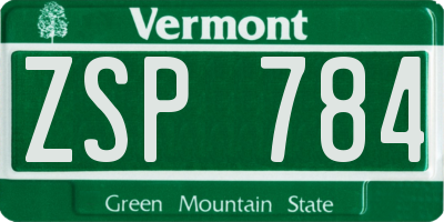 VT license plate ZSP784